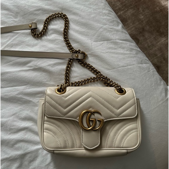 Gucci Handbags - Gucci GG Marmont small white shoulder bag